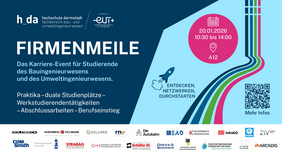 Veranstaltungsdaten, Programm und Liste der Kooperationspartner zur Firmenmeile 2026 am Fachbereich BU der h_da